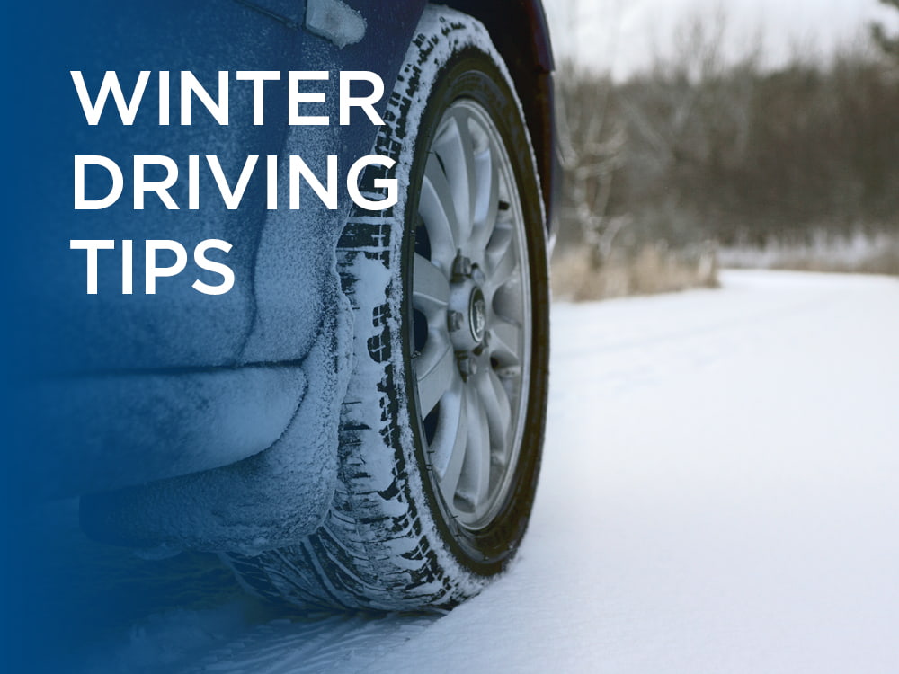 Vehicle tire in the snow